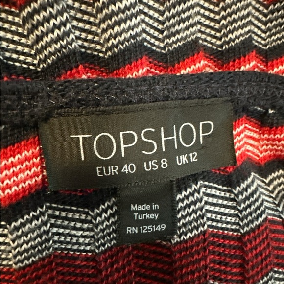 Topshop Red and Navy Blue Bodycon Mini Dress - Picture 5 of 6